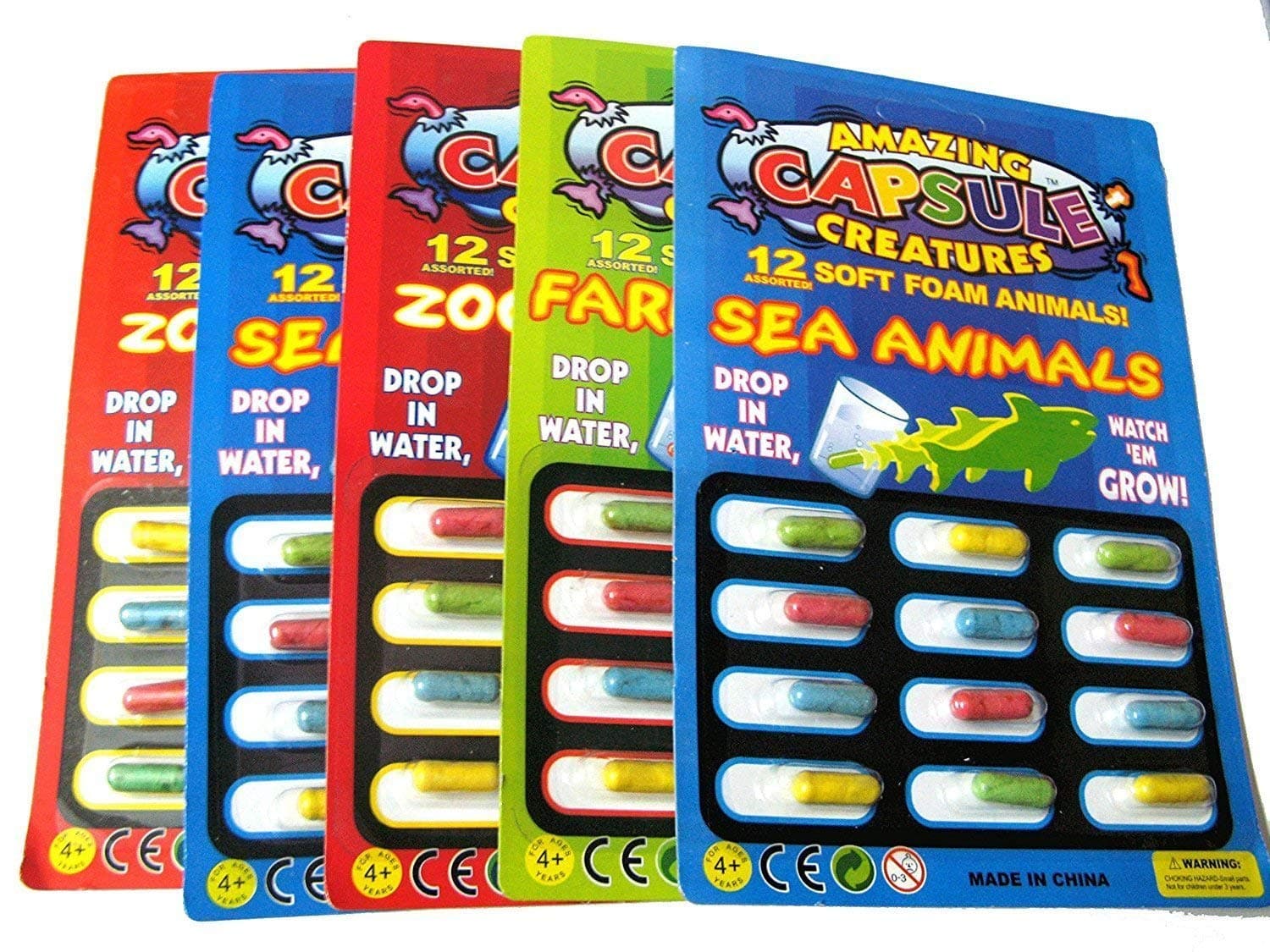 Magic Animal Capsules Creatures Grow In Water Soft Perfect Activity For Kids (Pack Of 1 Sheet), Multicolor