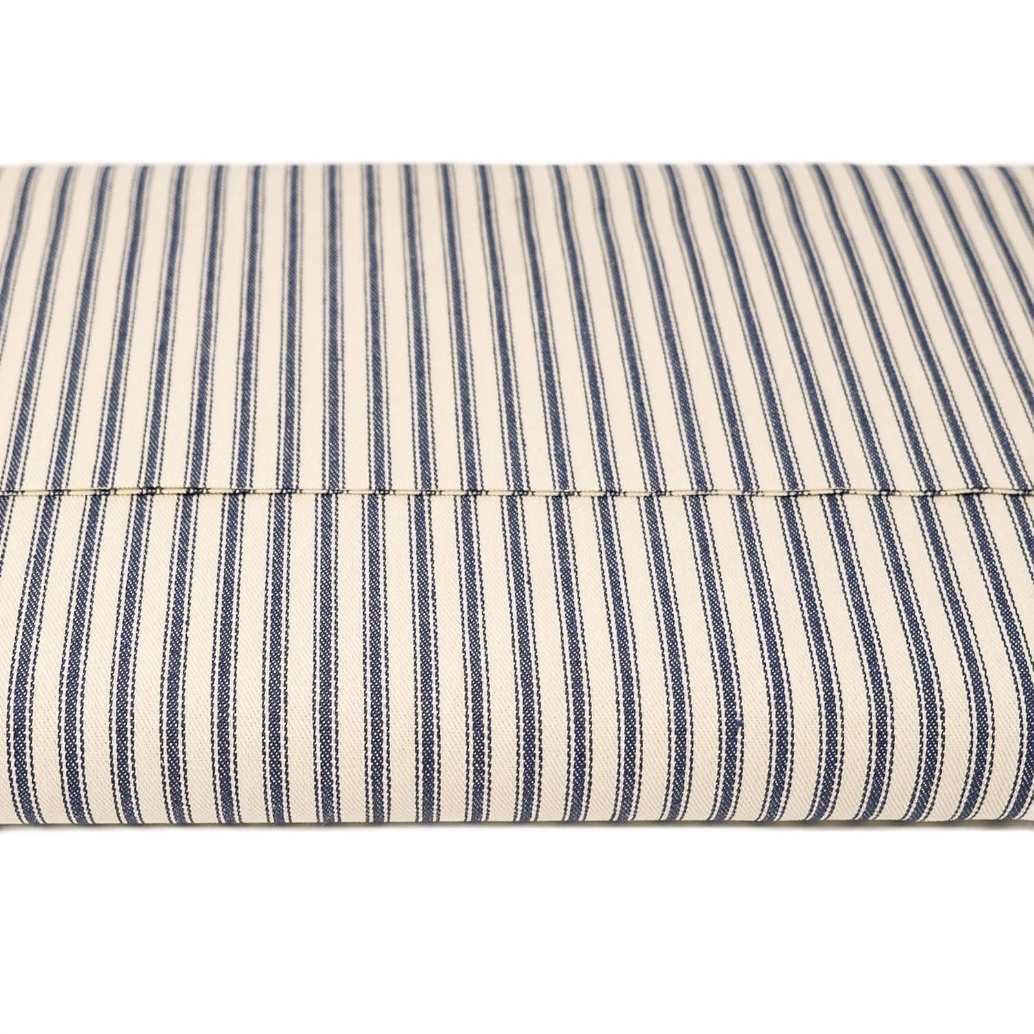 ROC-lon 44/45" 100% Cotton Woven Ticking Stripe Blue - 5 Yard Precut