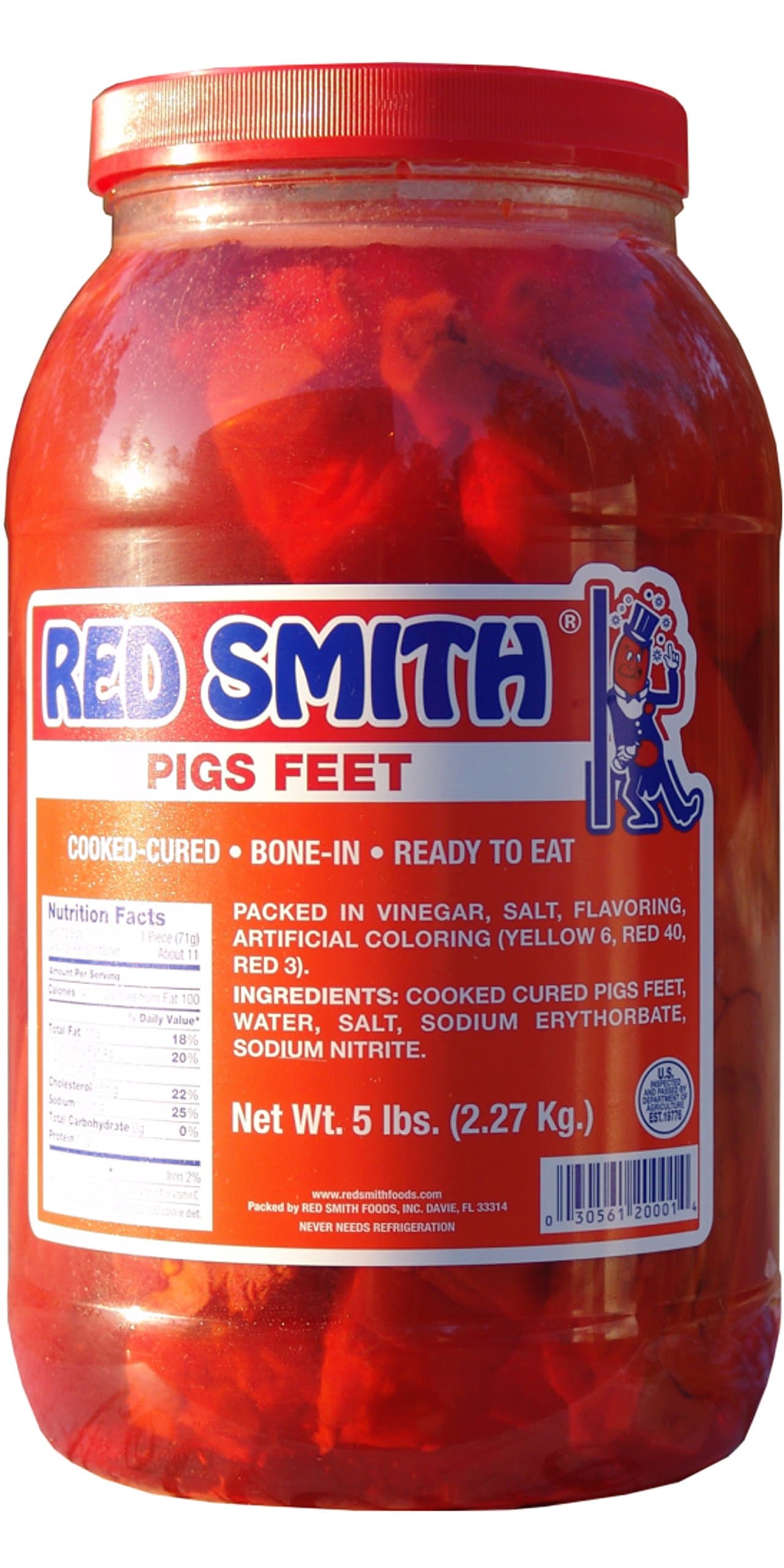 Red Smith Pickled Pigs Feet - 5 lb. jar