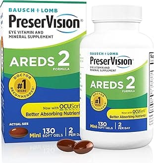 PreserVisionAREDS 2 Eye Vitamin & Mineral Supplement, Contains Lutein, Vitamin C, Zeaxanthin, Zinc, Copper & Vitamin E, 130 Softgels (Packaging May Vary)