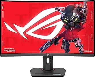 ASUS ROG Strix 32” 1440P USB-C Curved HDR Gaming Monitor (XG32WCS) - QHD, 180Hz, 1ms, Fast VA, Extreme Low Motion Blur Sync, FreeSync, DisplayWidget, Tripod Socket, AI Technology, 3 yr Warranty