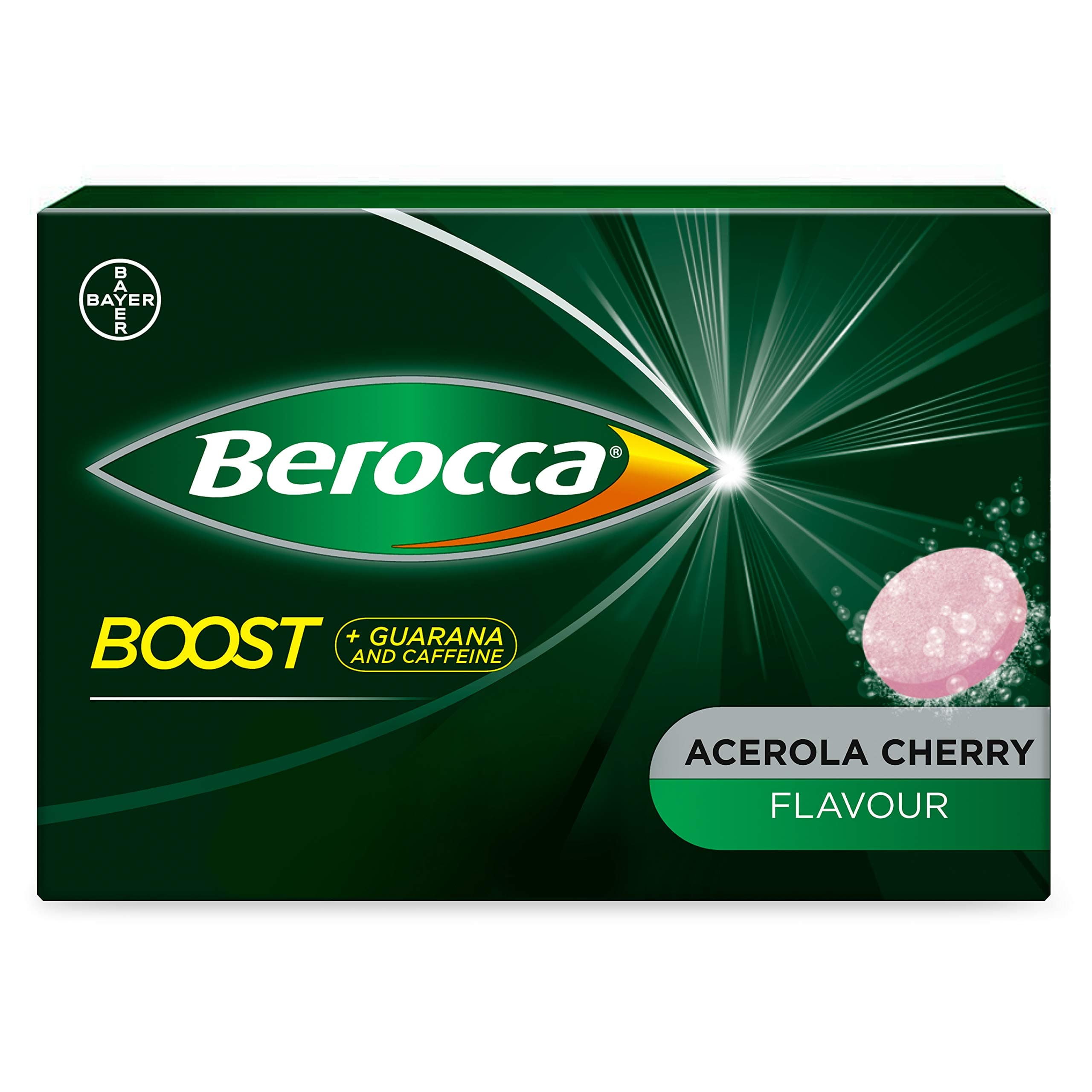 Berocca Boost Effervescent Tablets with Guarana, Caffeine and Vitamin B12, Also Contains Vitamin C and Magnesium, 1 Pack of 20-3 Weeks Supply