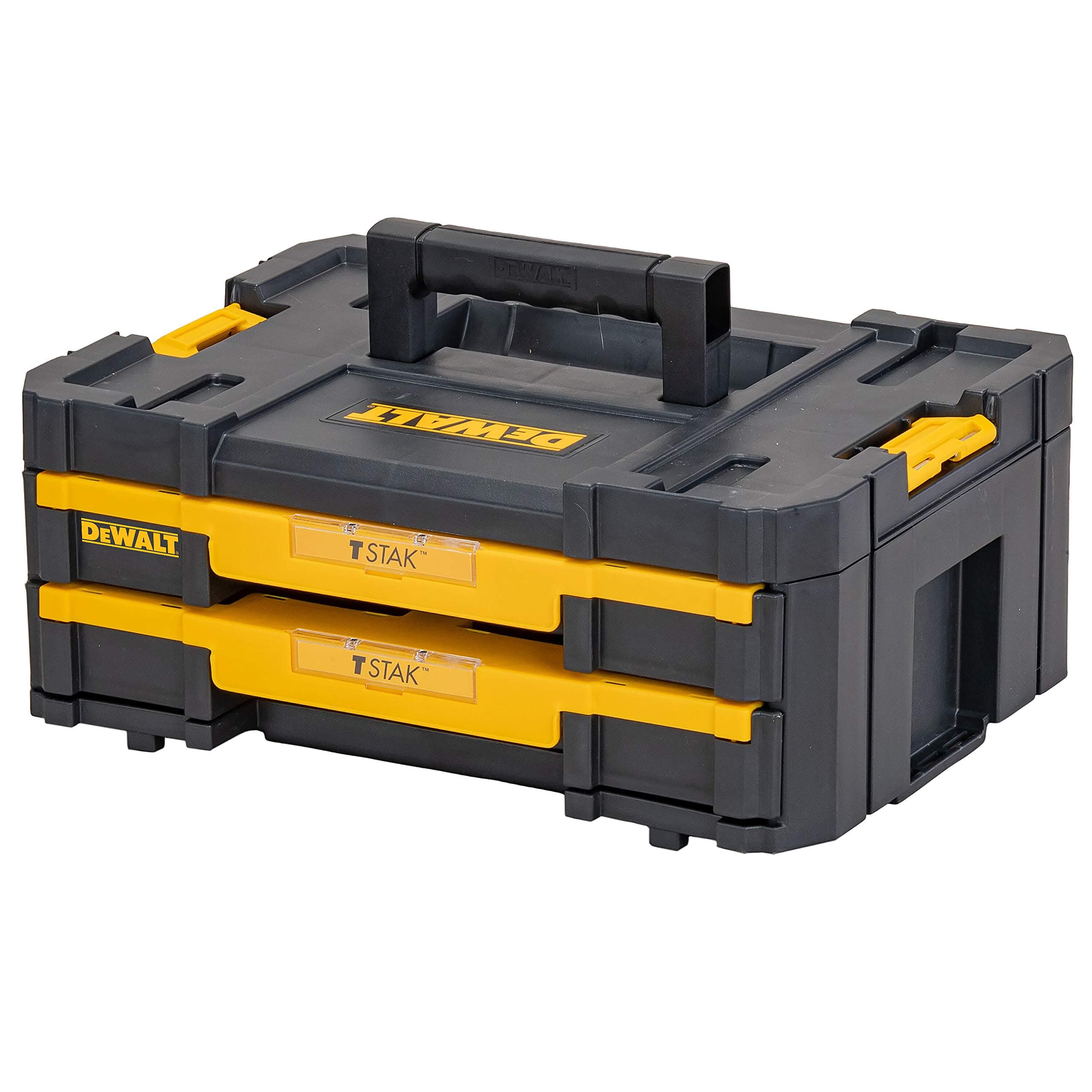 DWST1-70706 T-Stak IV Tool Storage Box with 2-Shallow Drawers, Yellow/Black, 44 x 31.4 17.6 cm