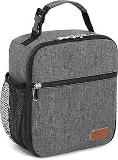 Femuar Lunch Box for Men Women Adults Small Lunch Bag for Office Work Picnic - Reusable Portable Lunchbox, Charcoal Grey