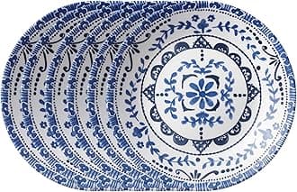 Vitrelle 6-Piece Appetizer Plates Set Triple Layer Glass and Chip Resistant, 6-3/4-Inch Lightweight Round Plates, Portofino