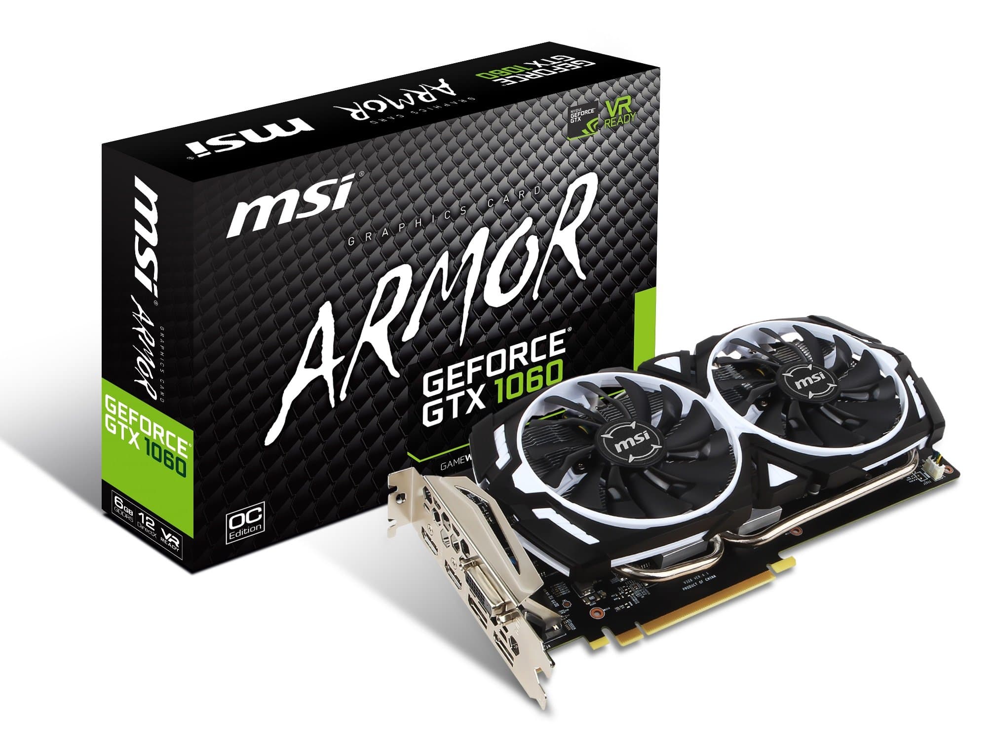 msi Computer GTX 1060 Armor 6G OCV1 NVIDIA GeForce GDDR5 DVI/2HDMI/2DisplayPort PCI-Express Video Card