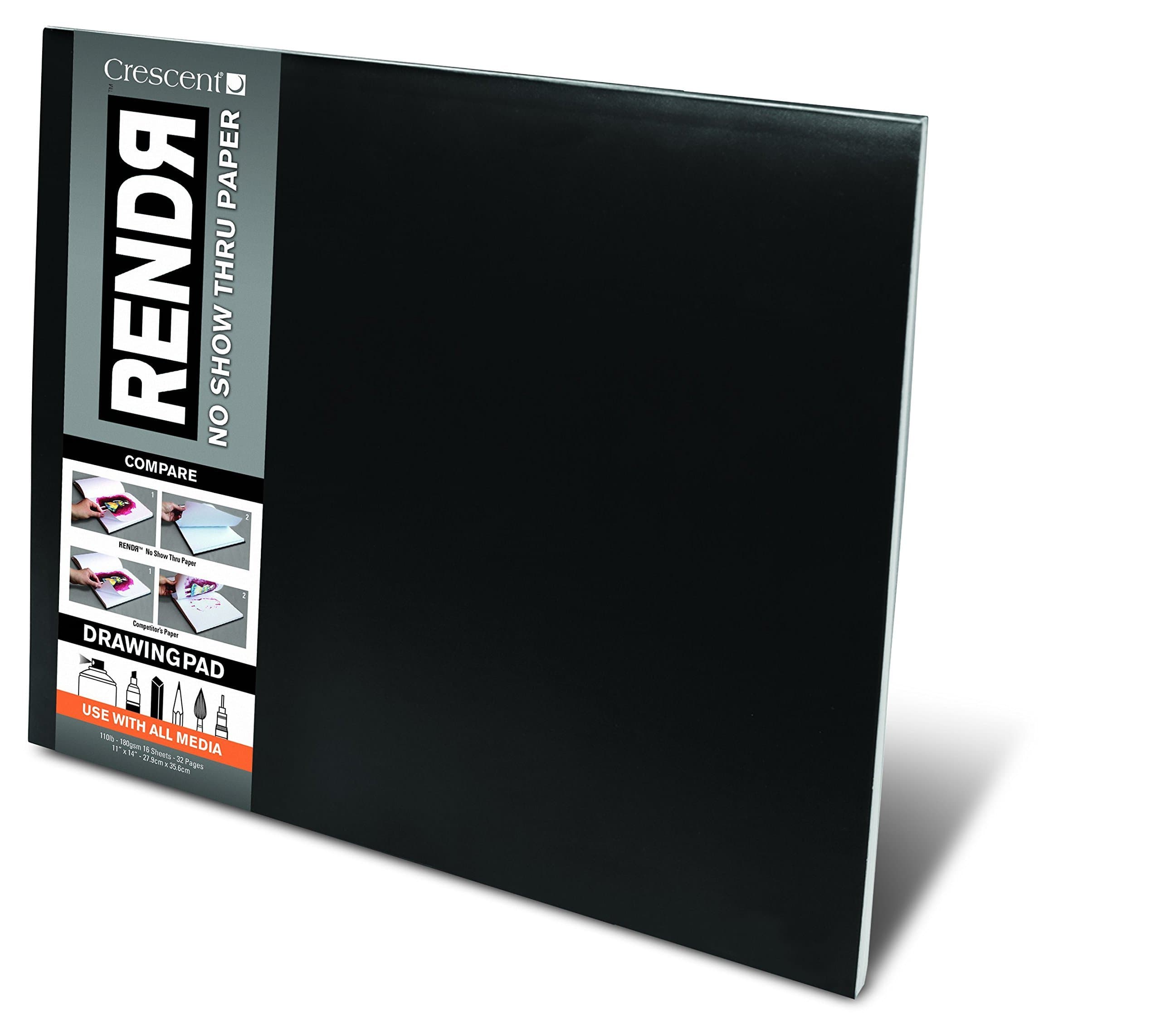 Crescent Cardboard Co Paper RENDR No Show Thru Drawing Pad 11-inch x 14-inch, 32 Sheets