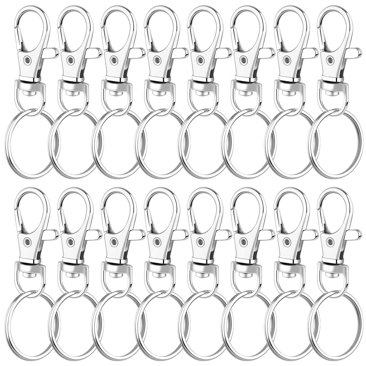 Audab 50 Sets Keychain Rings for Crafts, Assembled Key Chains Hardware for Key Chains, Crafts and Lanyards