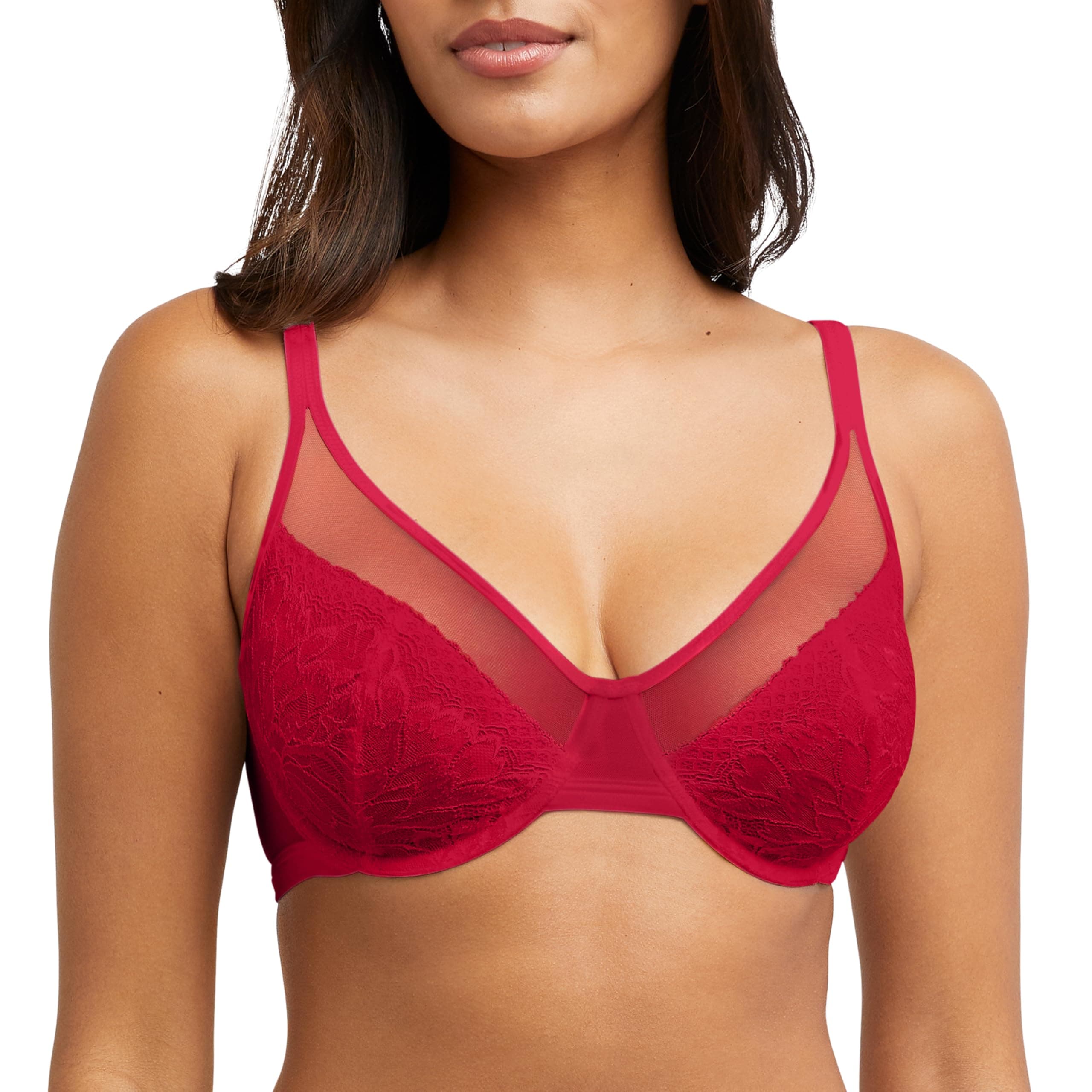Bali Women's One Smooth U Lace Minimizer Bra, Underwire Full-Coverage Convertible Bra Bra (Pack of 1)