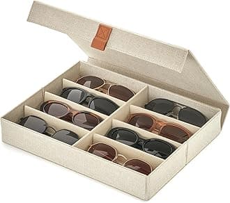 Beautiful Sunglass Storage Organizer For 8 Pairs - Stylish Case/Holder Displays Your Glasses And Protects From Dust