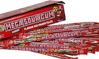 Zed Candy Screamers - Frutti Flavour Powder Filled Mega Sour Gum - Fun Xmas Treats & Stocking Stuffer for Bubblegum Fans (Cherry, Half Pack (14pc))