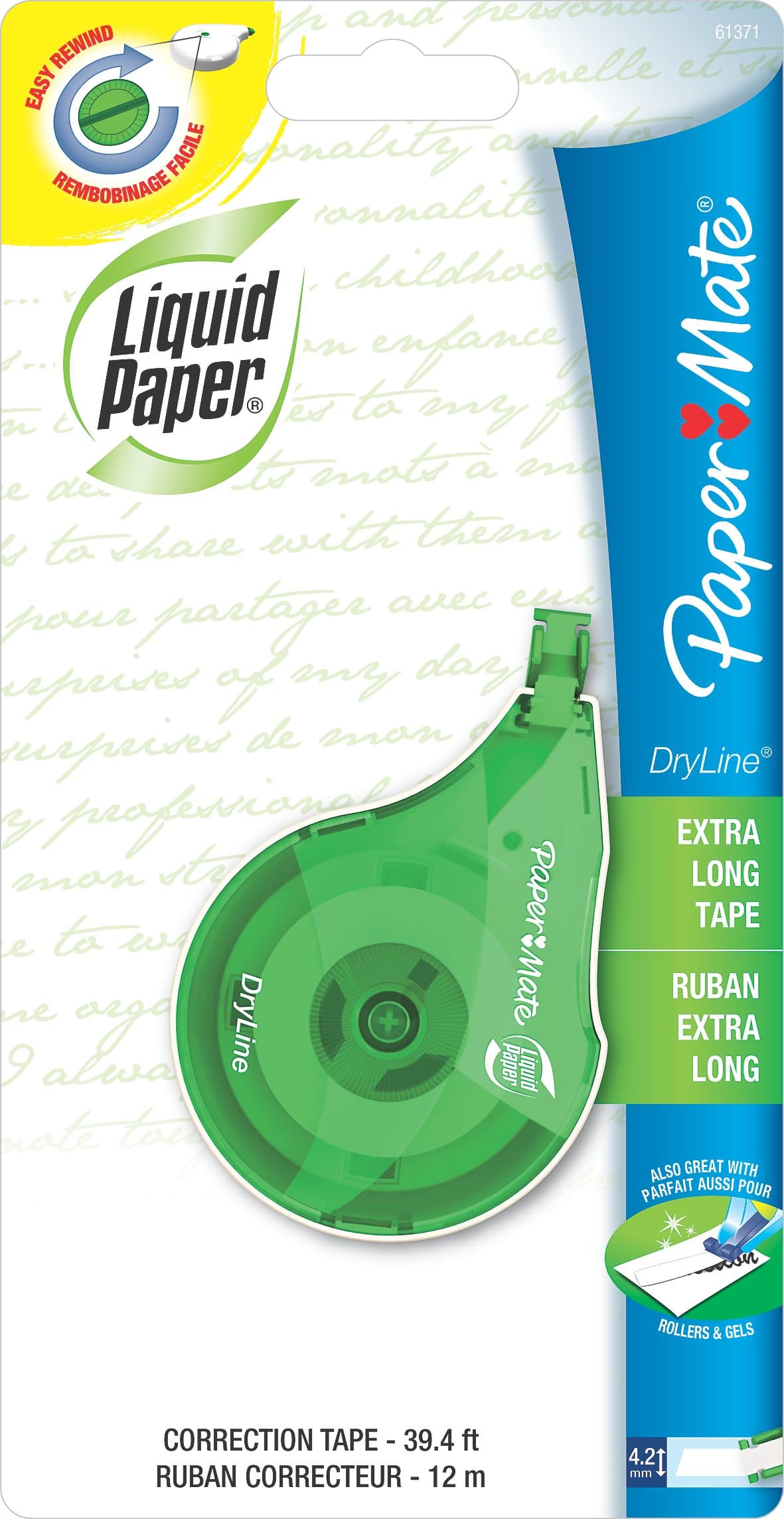 Paper Mate DryLine, Extra Long Tape, Green, 1 Count