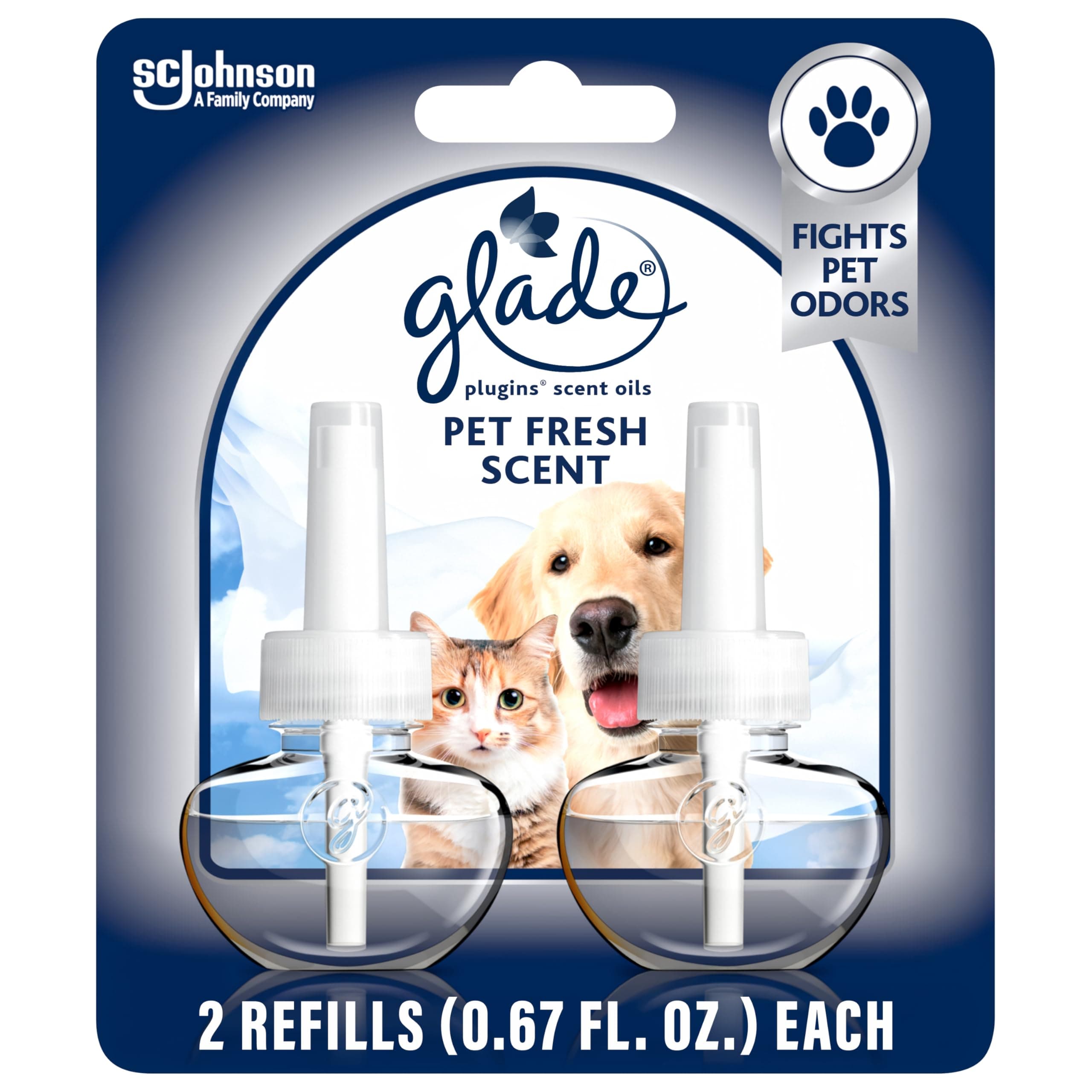 Glade PlugIns Refills Air Freshener, Pet Fresh Scent, Scented and Essential O...