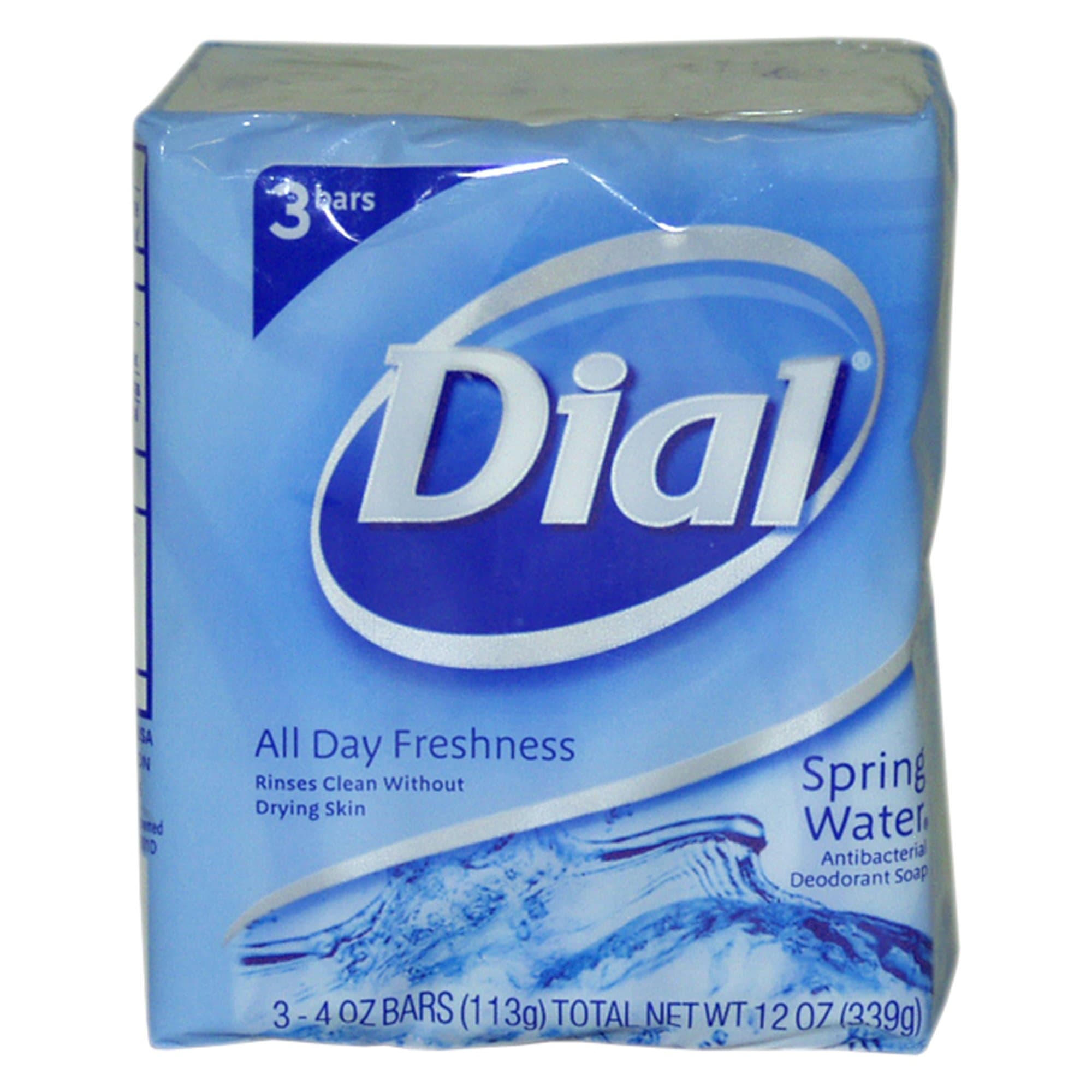 Dial U-BB-1330 Spring Water Antibacterial Deodorant Soap - 3 x 4 oz - Soap