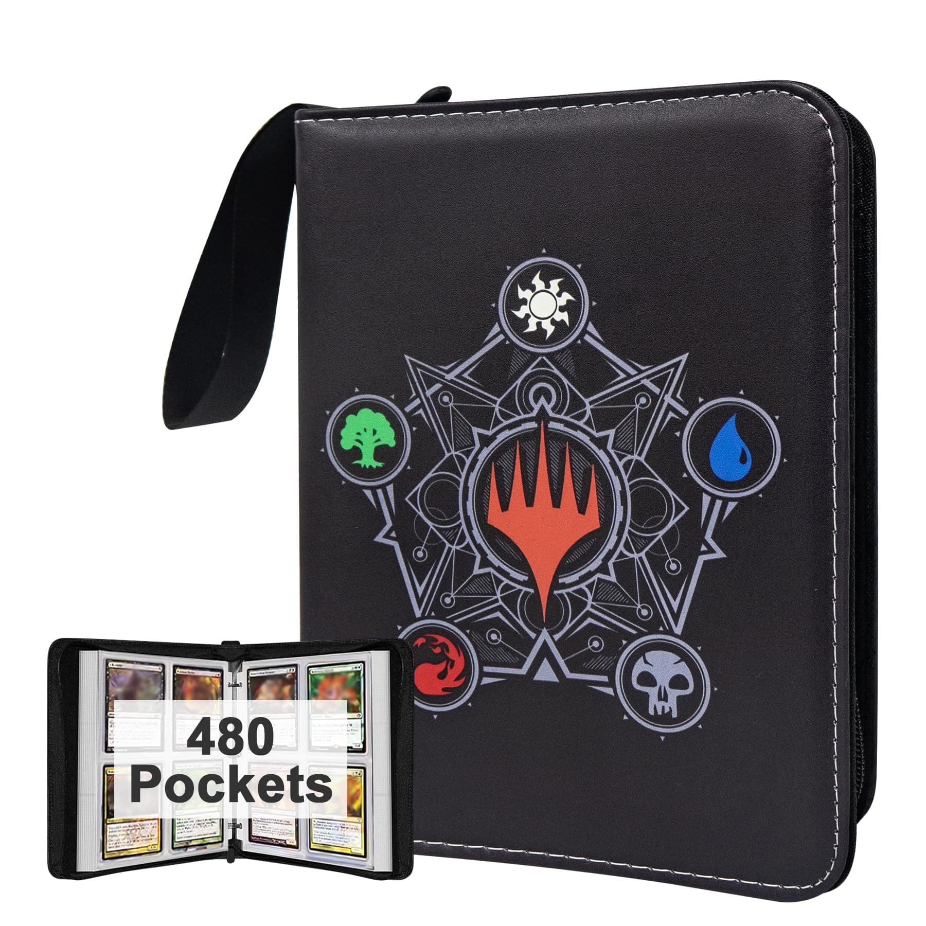 480 Pockets MTG Card Binder for Magic Cards,Portable Waterproof Storage Bag with Removable Sleeves for MTG Cards Collectors