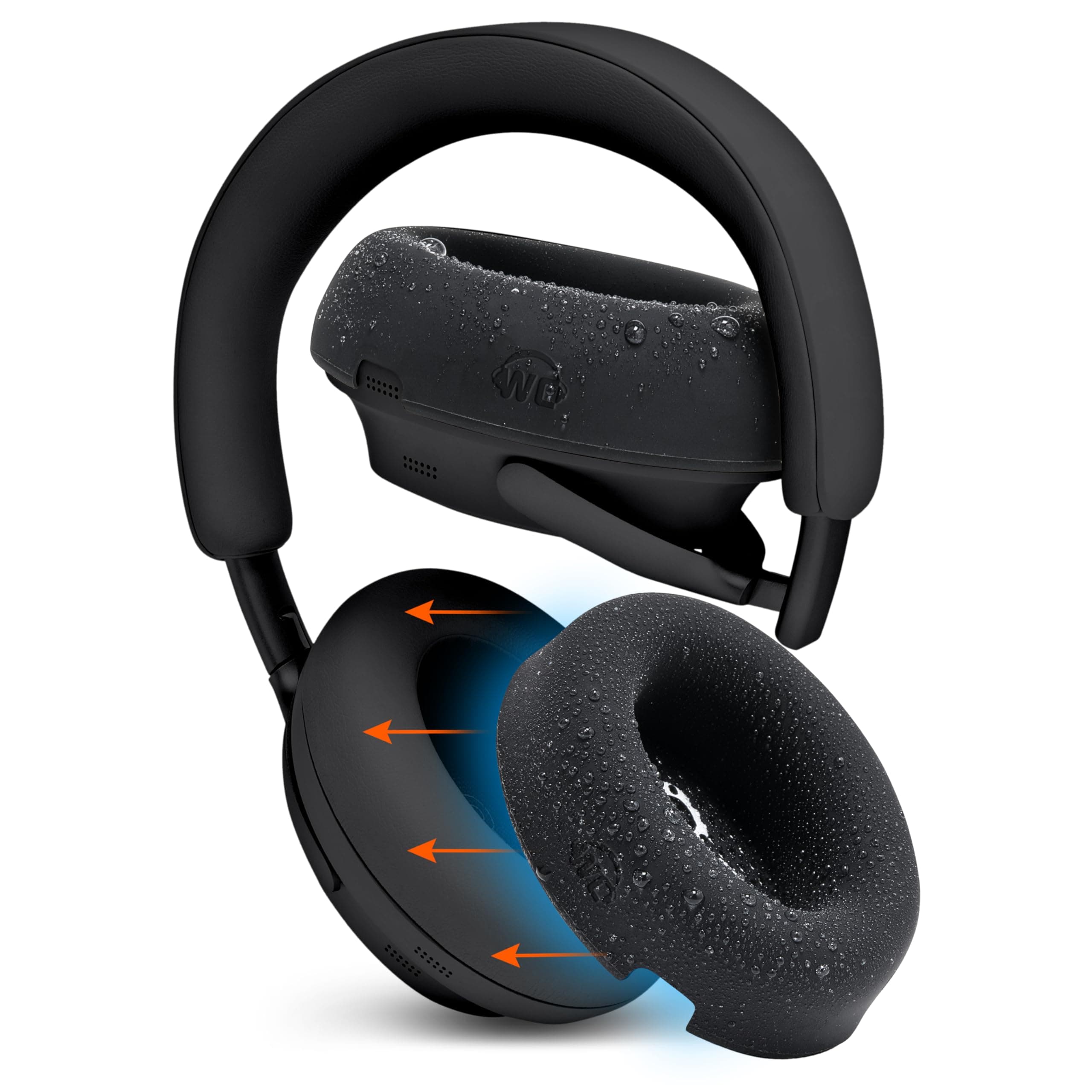 SweatZ QC Ultra – Patented Protective Earpad Covers Compatible With Bose QuietComfort Ultra Gen 1 & Gen 2 by Wicked Cushions | Sweatproof & Washable | Black