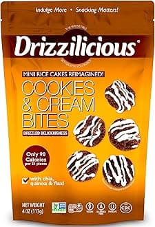 Mini Rice Cakes Cookies & Cream - Rice Crisps, Healthy Snack for Adults and Kids, Flavored Rice Cakes, Vegan, Gluten Free, Allergen Free, Only 90 Calories Per Serving - 4 oz (Pack of 1)