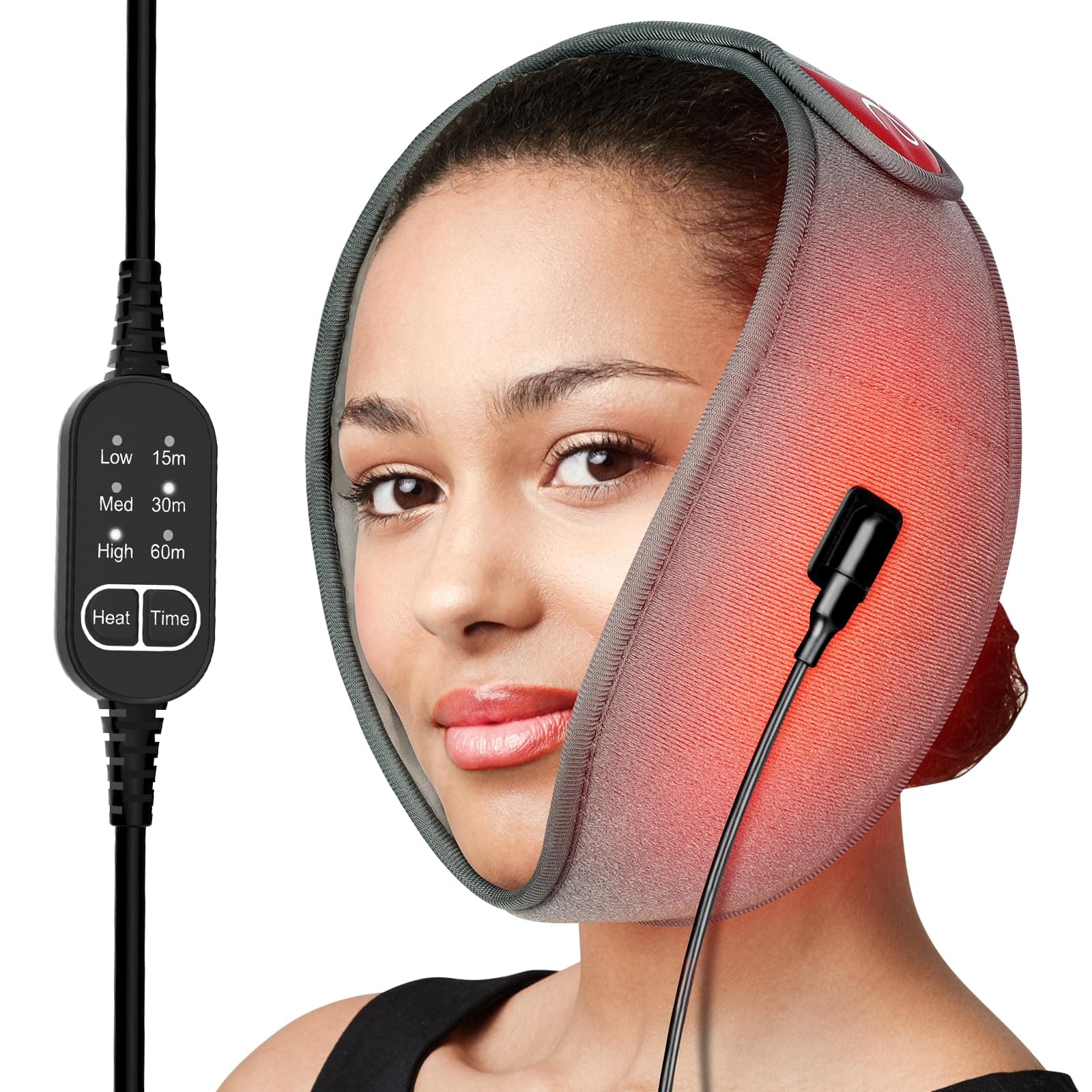 Comfytemp Face Heating Pad for TMJ Relief, Heated Face Mask with 3 Heat and Time Settings, USB Electric Wearable Heating Pad for Face Jaw Chin Wisdom Teeth, Oral and Facial Surgery