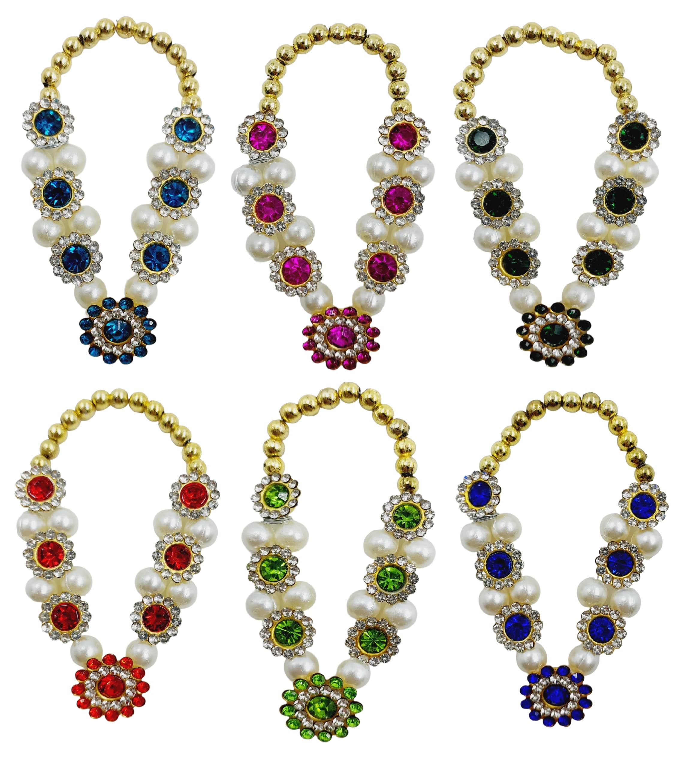 Small Multi Jarkan Mala for God Idol Murti Mala Garland Haar for God Idols, Statue, Figurines, 7 cm