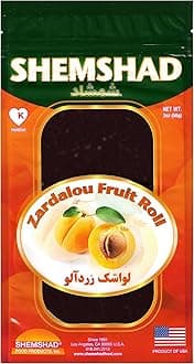 Shemshad Lavashak Apricot Authentic Persian Style Fruit Leather Sour and Salty Fruit Layer Made in USA Certified Kosher 2oz لواشک زردآلو