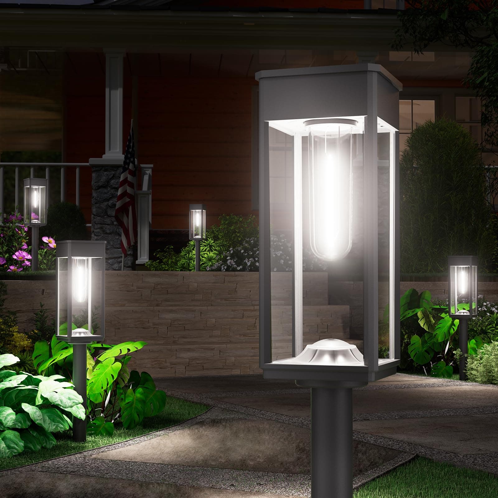 Solar Pathway Lights Outdoor, 6 Pack Solar Garden Lights Waterproof Bright LED Path Lights Solar Powered for Outside Yard Patio Lawn Walkway Driveway Decor Landscape Lighting (Cool White)