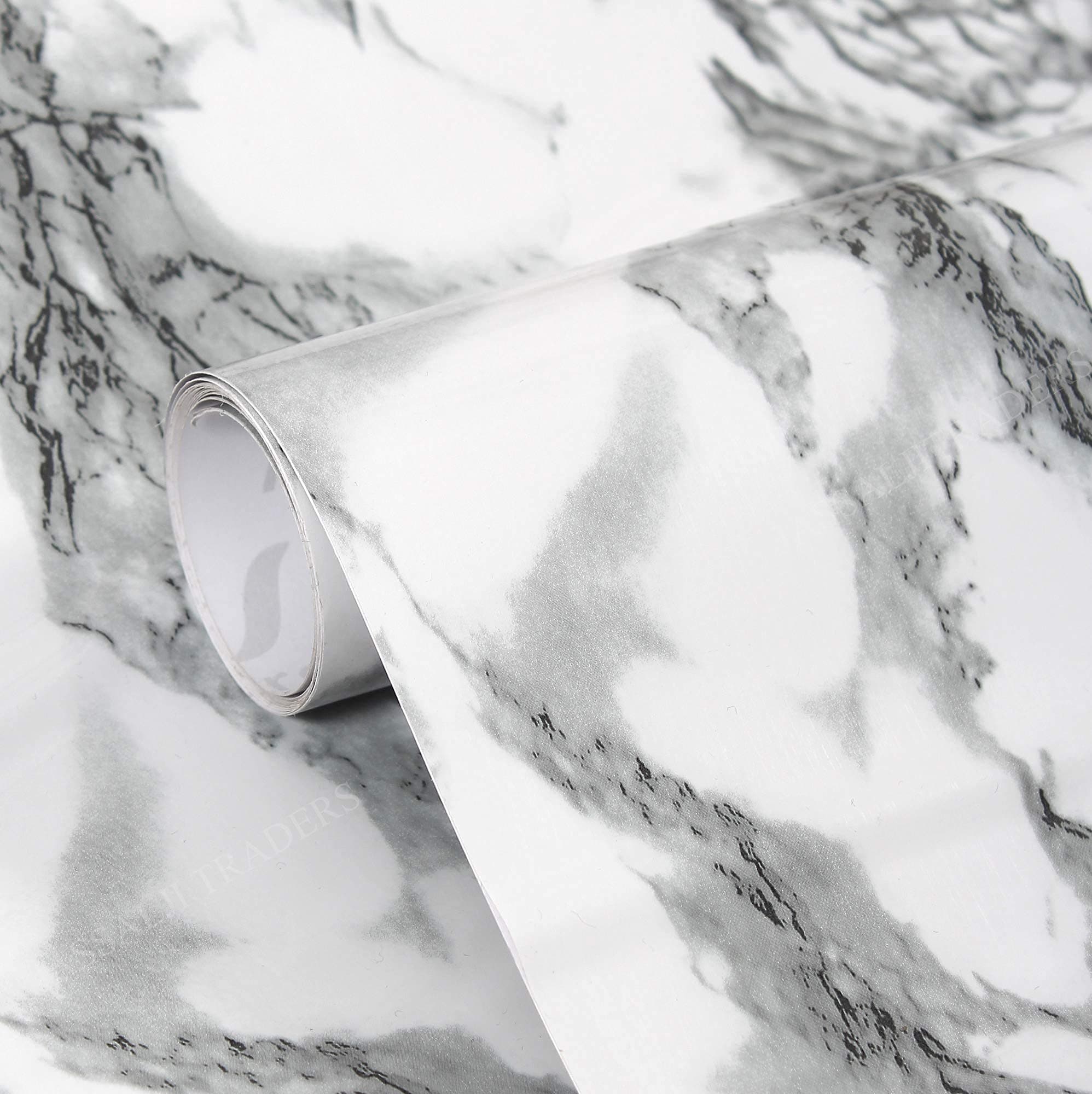 Vinyl Self Adhesive Peel And Stick Granite Look Marble Gloss Film Wallpaper