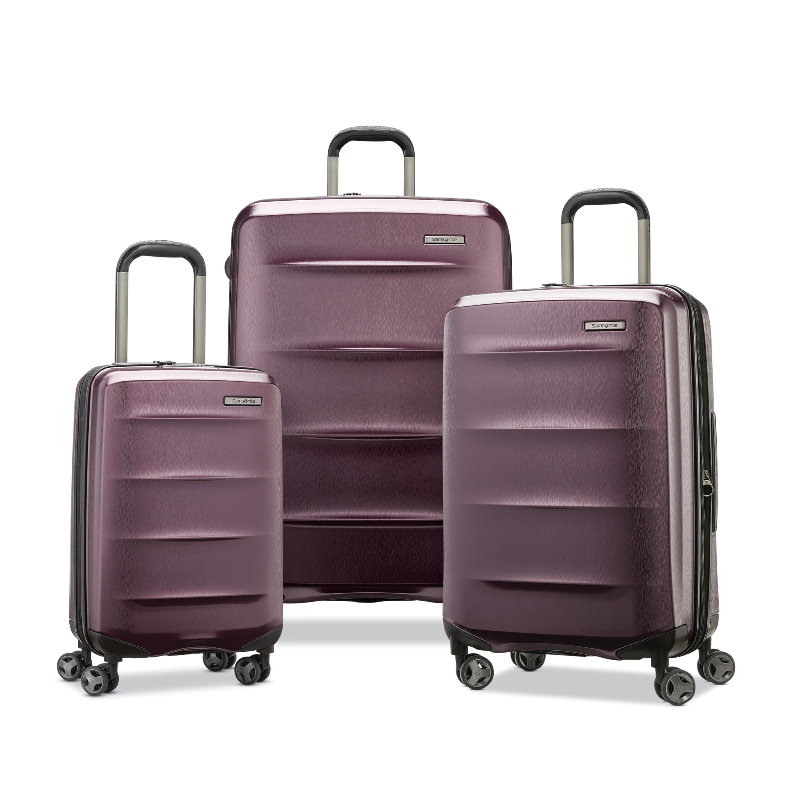 Octiv Lightweight Hardshell 3-Piece Luggage Set (20/24/28) - Durable & Impact Resistant, 360° Aero Trac Spinner Wheels, Adjustable Telescopic Handle, Expandable, TSA Approved Lock - Purple