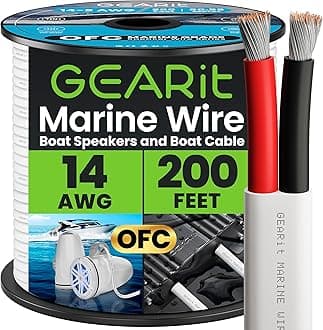 - Speaker Wire 14 Gauge (200ft), Red/Black Speaker Cable 14AWG, Duplex 2-Conductor, Speaker Wires for Boat, RV, Camper, Trailer, Automotive, in-Wall and Outdoor Use