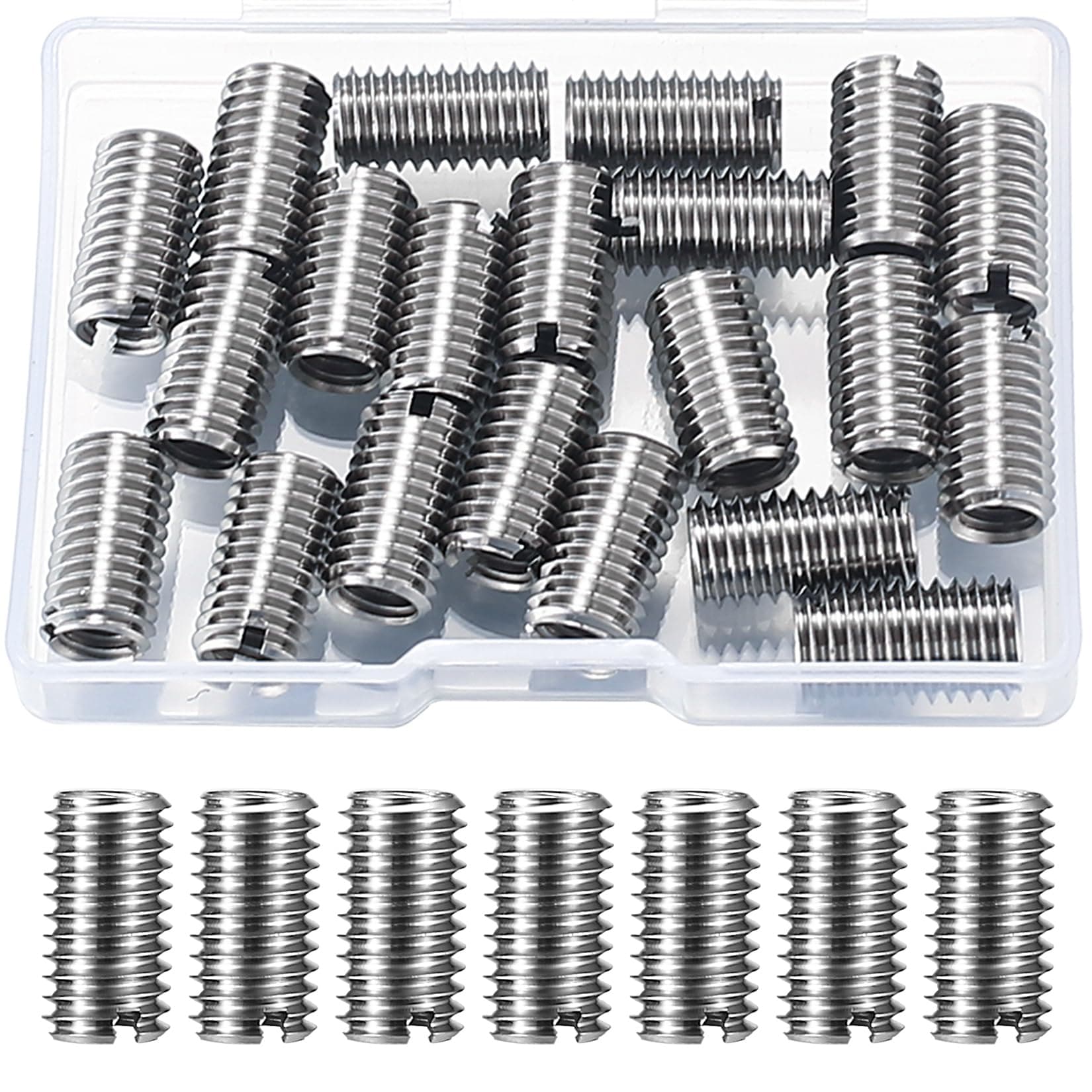 20 Pcs Thread Reducing Nuts, M8 Male to M6 Female Thread Screw Sleeve Bolt Conversion Nuts, Threaded Reducers Thread Adapters, Thread Repair Screw Reducer Adapter Insert Kit