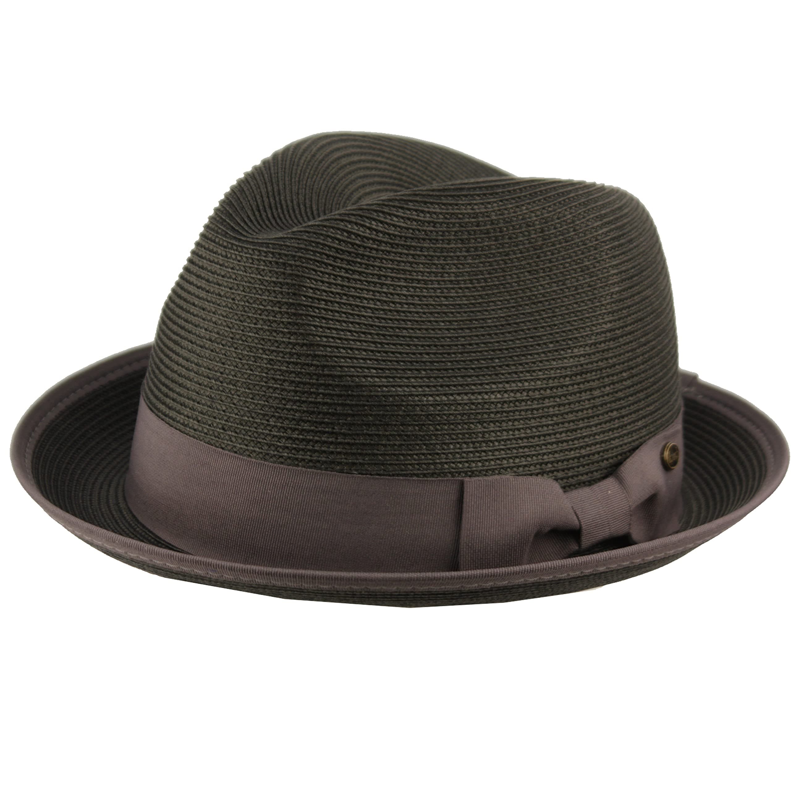 Men's Premium Straw Porkpie Fedora Hat