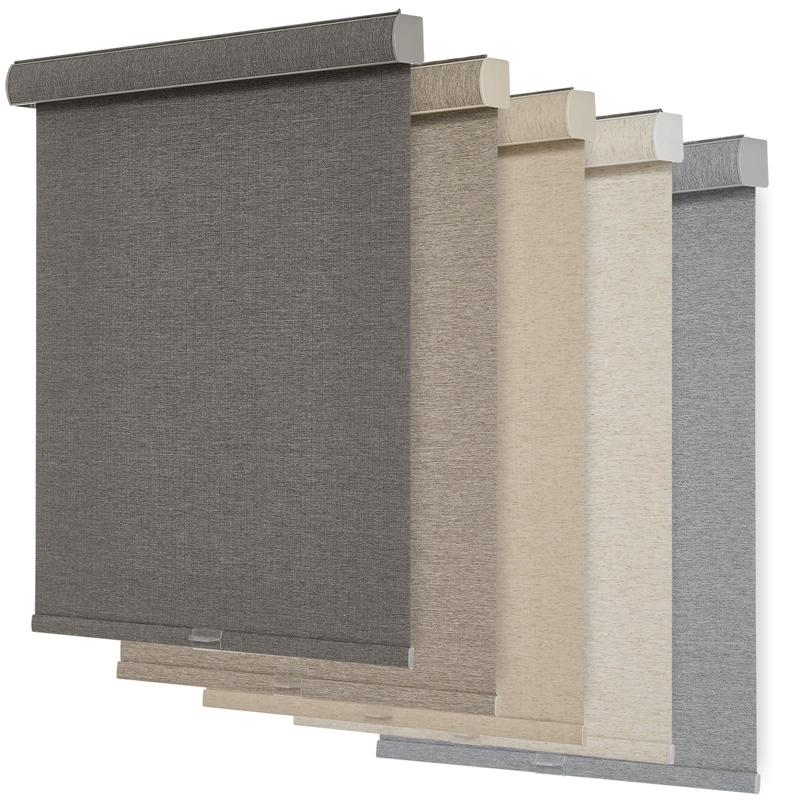 Persilux Blackout Roller Shades for Windows,Cordless,Linen Fabric,Roller Blinds,Thermal Insulated Fabric UV Protection,Window Shades for Home,Office,Bedroom,Door,Blackout-Brown,32" W X 64" H