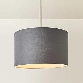 MiniSun | Small Modern Grey Velvet Drum Light Shade | Lamp Shades, Home Décor & Improvement Essential | 25cm Shade Width