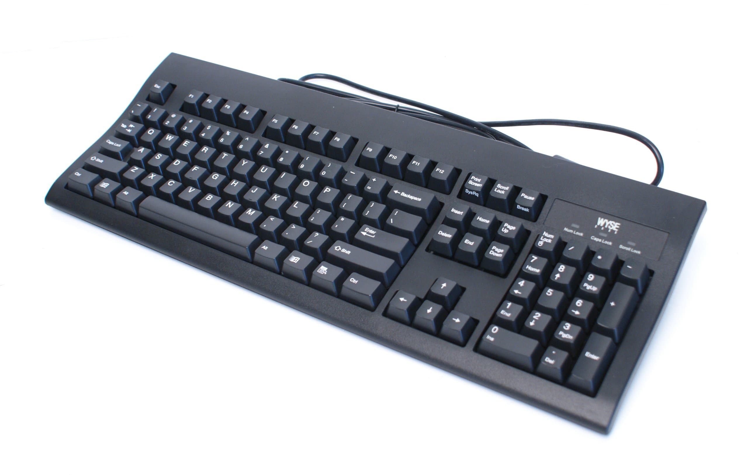 WYSE Genuine Standard 104-Key USB Black Keyboard with PS/2 Port M/N: KU-8933, 901716-06/901716-06L Rev. C or D