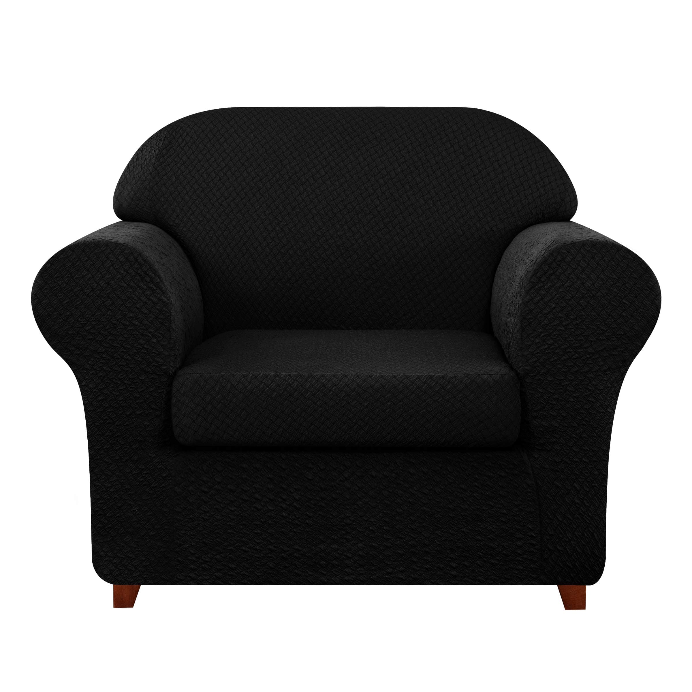 TOYABR 3 Pieces Sofa Cover with 2 Separate Cushions, Removable Washable Ektorp Couch Slipcover, High Stretch Soft Jacquard Furniture Protector for Pets and Kids