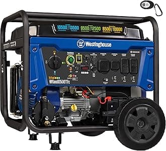Westinghouse 13500 Peak Watt Tri-Fuel Home Backup Portable Generator, Remote Electric Start, Transfer Switch Ready, Gas, Propane, and Natural Gas Powered