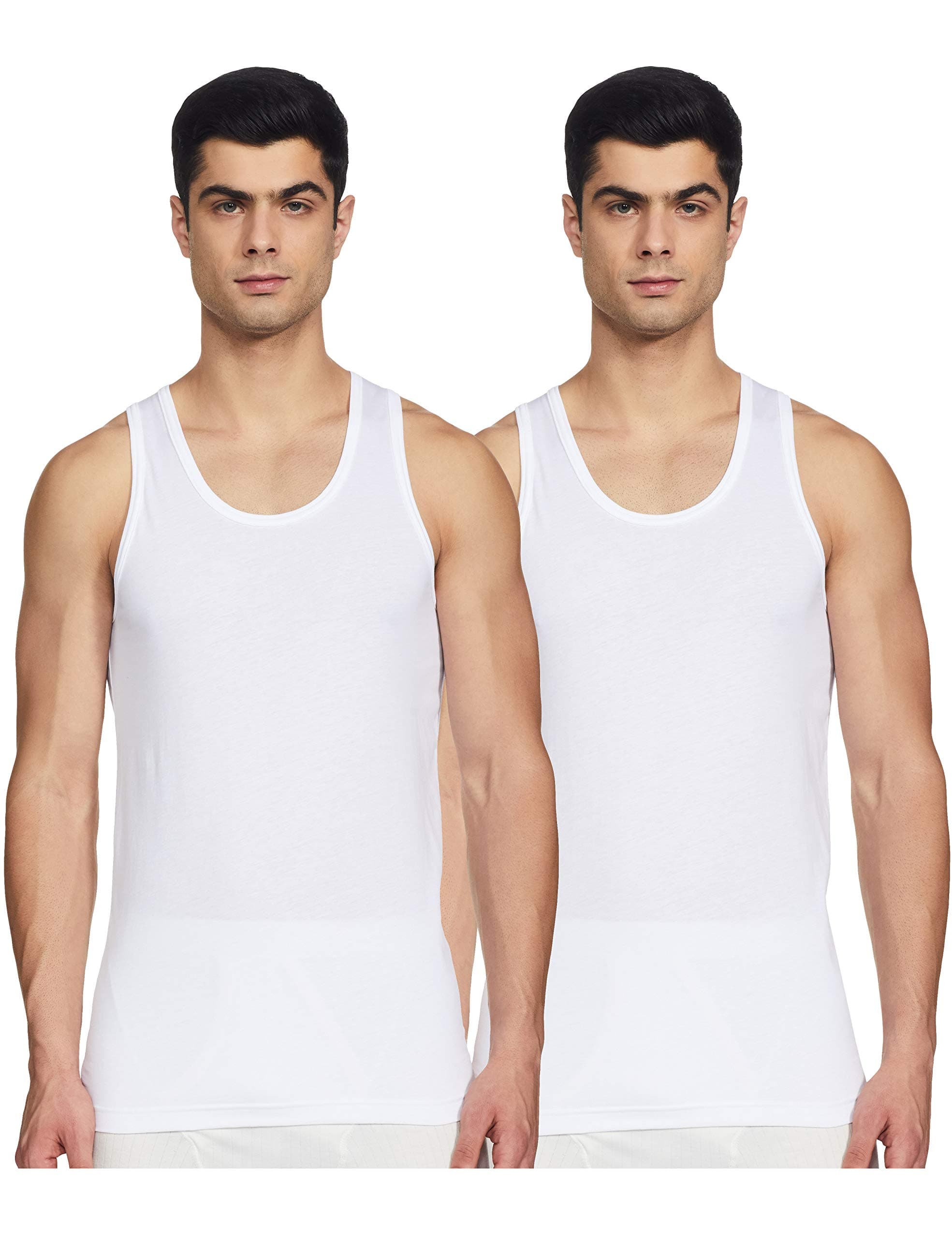 Van Heusen Men Anti Bacterial Regular Fit Vest - 100% Combed Cotton - Pack of 2 - Moisture Wicking, Soft Handfeel