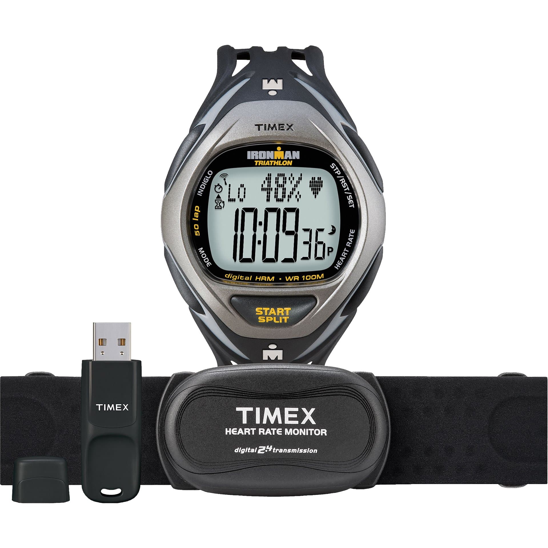 Timex Ironman Race Trainer Men's Pack with USB Device (Black, Full-Size)