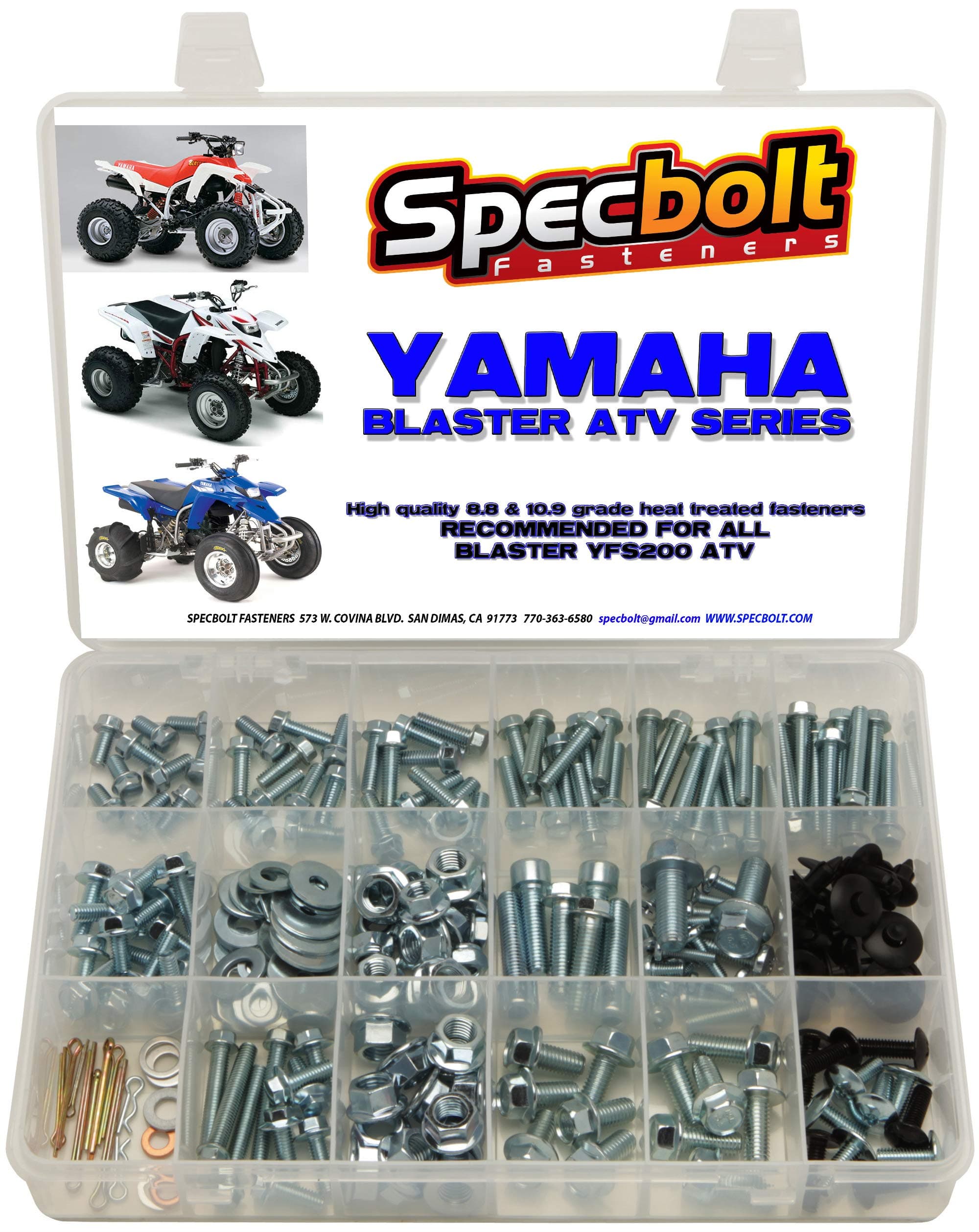 250pc Specbolt Yamaha Blaster Bolt Kit for Maintenance & Restoration OEM Spec Fasteners ATV Quad YFS200
