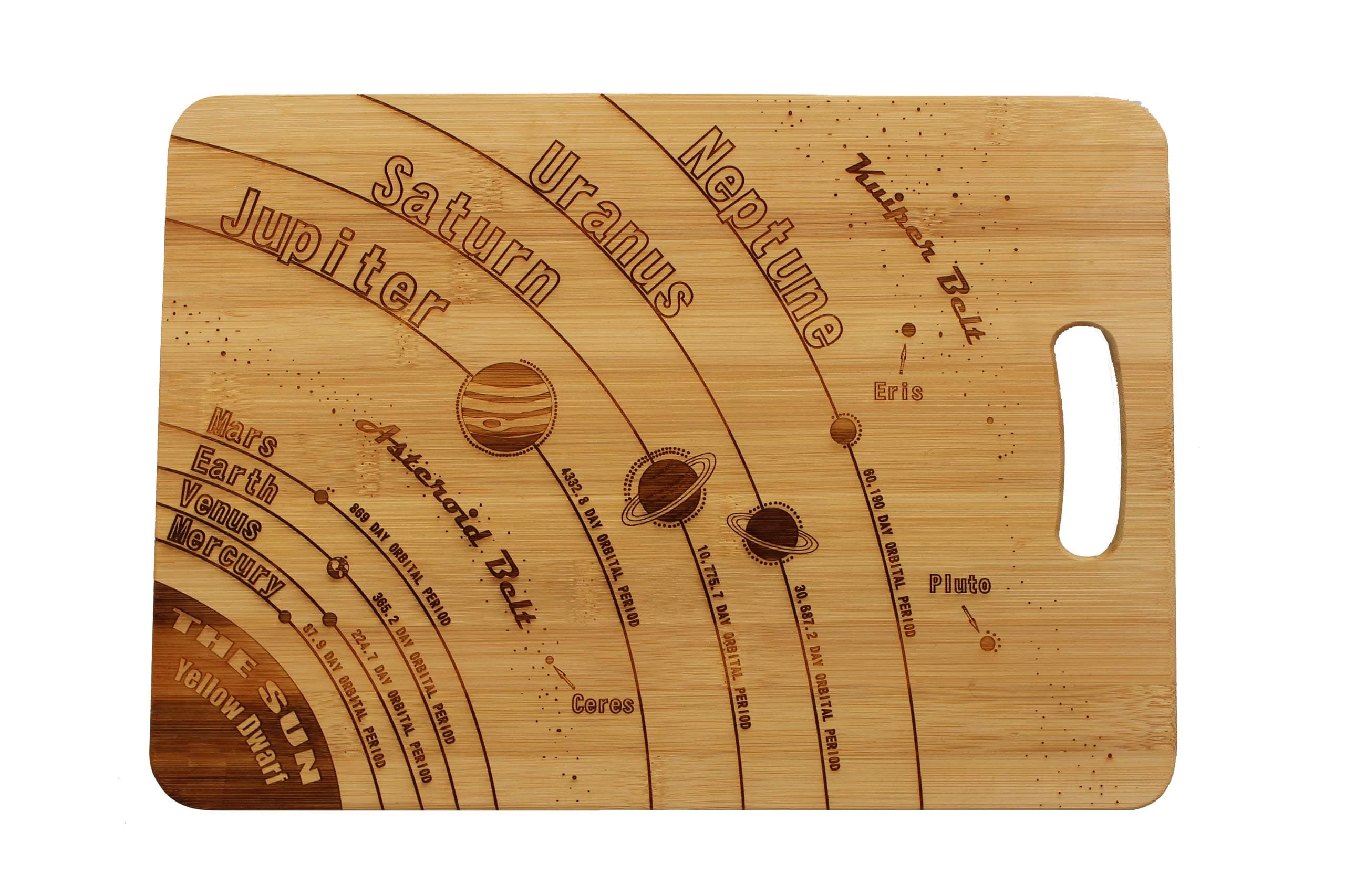'The Solar System' (Space) Personalised & Engraved Bamboo Chopping Board (Laser Engraved)