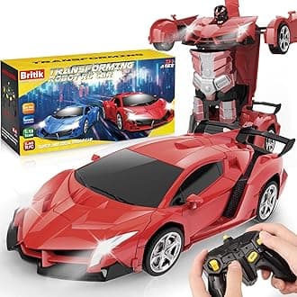 Britik Transform Remote Control Car Toy for Kids 4 5 6 7 8, Remote Control Car for Boys 4-7, Transform Cars for Boys 4-6, Toy Car 5 Year Old Boy, Toys for 3 4 5 6 7 8 9 10 11 12 Years Old Boy