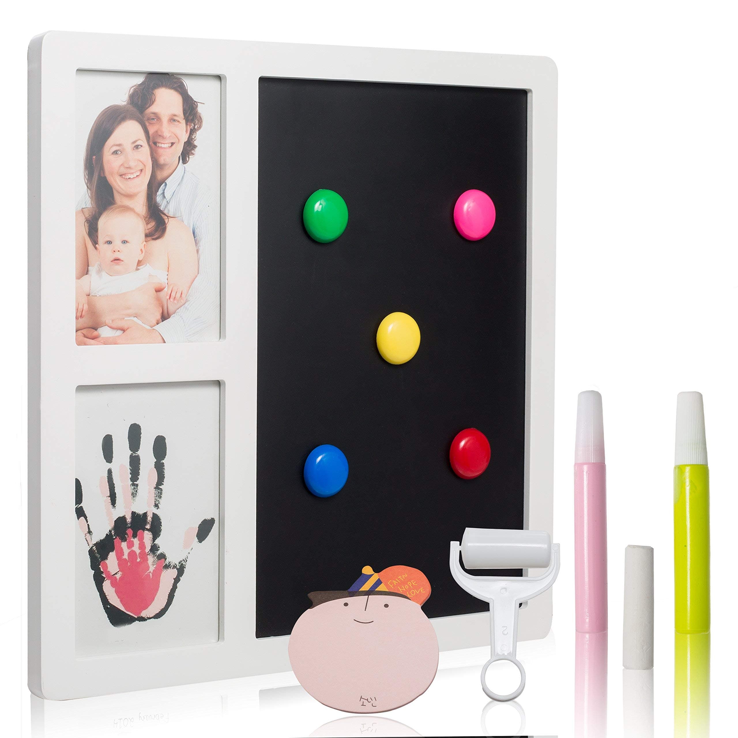 Pampy UNIQUE Baby Handprint with framed Iron Board kit, 5 magnets & shaped notes