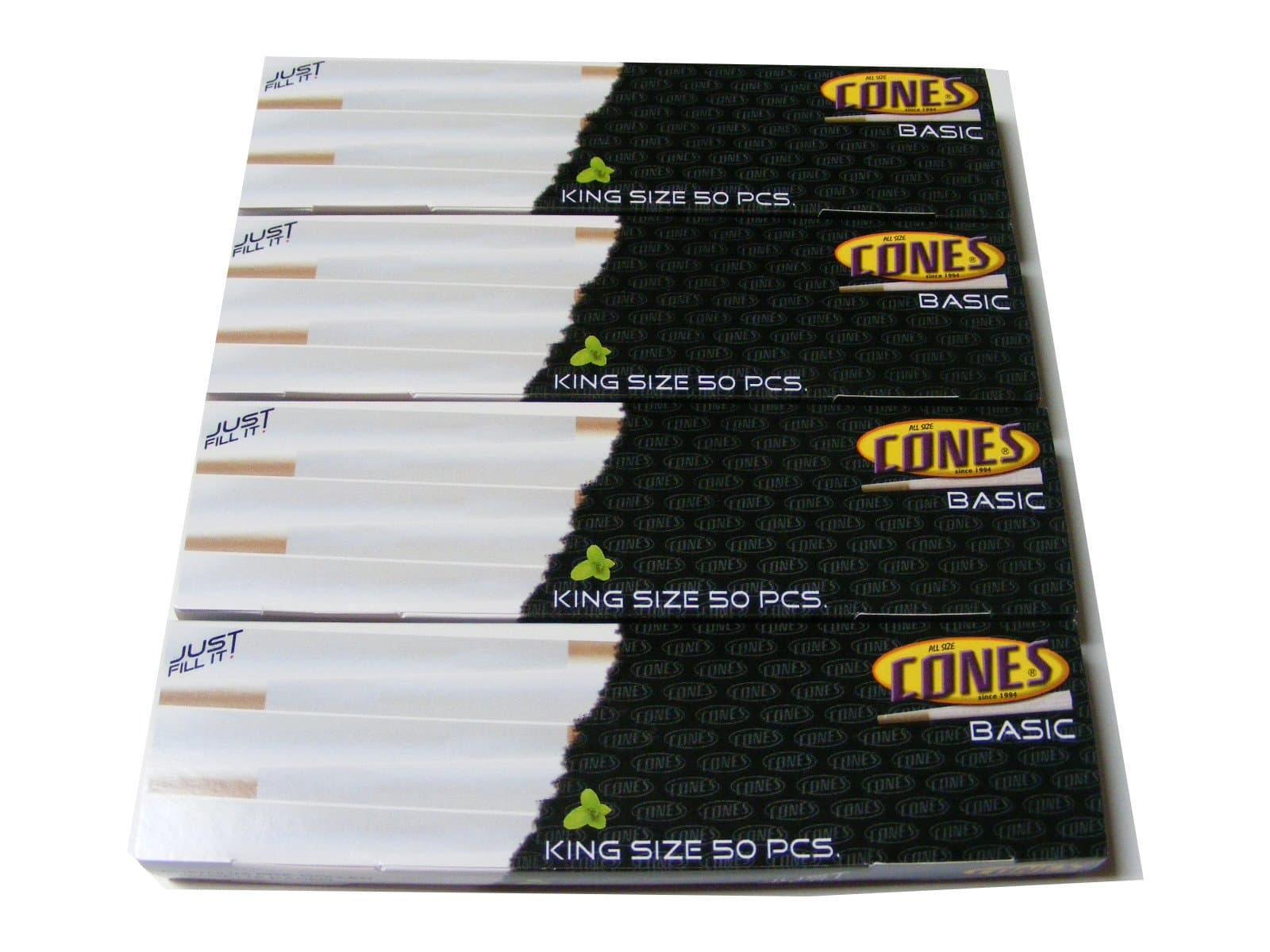 200 Pack King Size Pre Rolled Paper Smoking Cones - Natural - Just Fill
