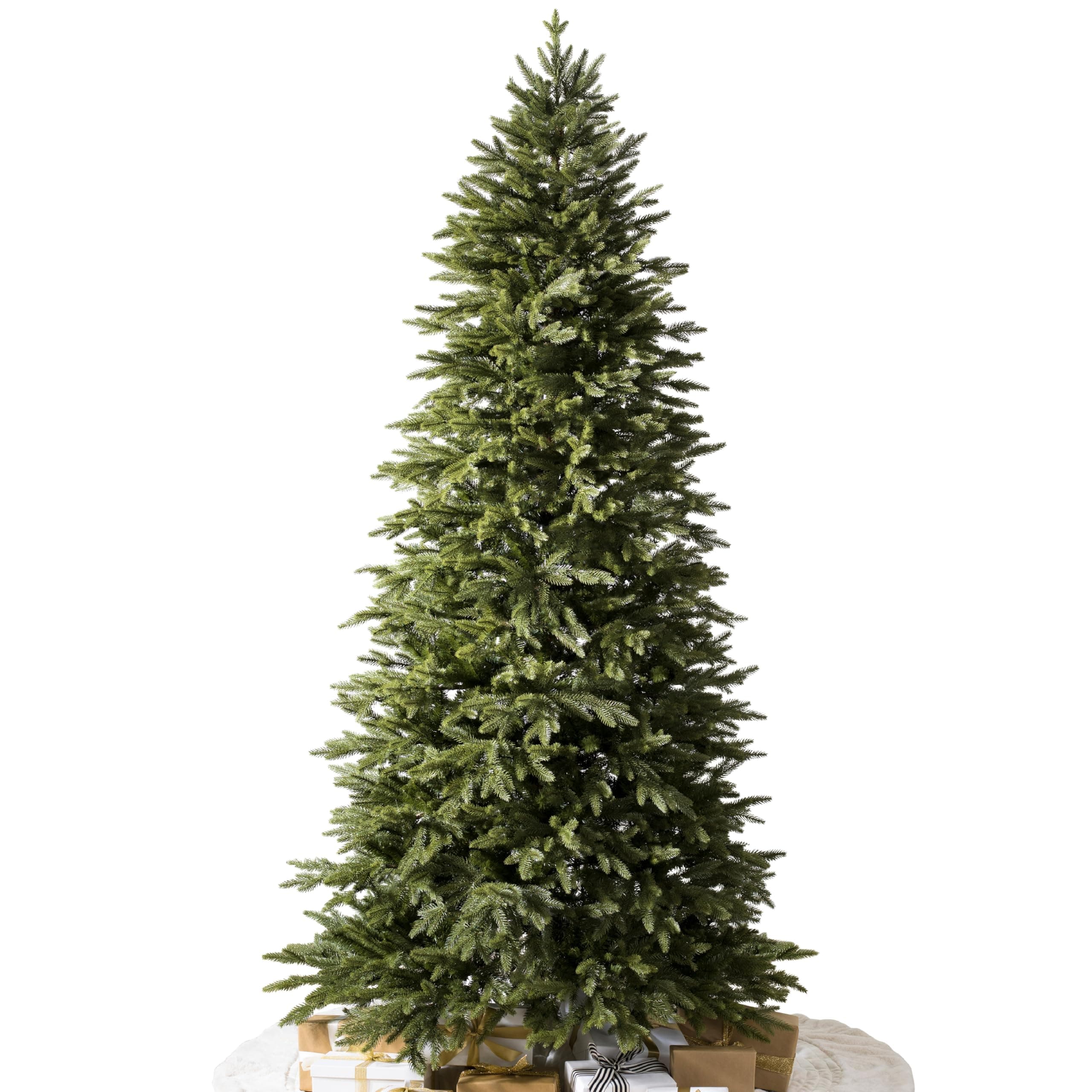 Silverado Slim - Realistic Narrow Christmas Tree with True Needle Foliage with Premium Stand & Easy Assembly for Indoor Holiday Decorating, Unlit, 7'