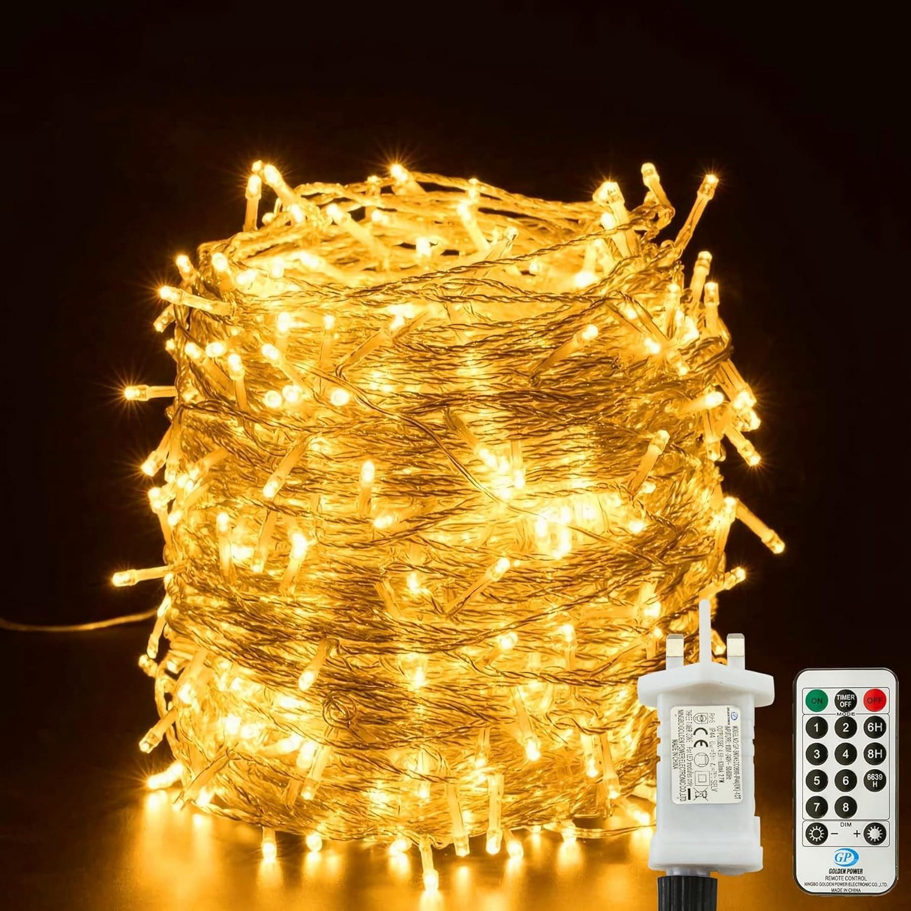 String Lights Mains Powered, 800LED 80M Plug in Fairy Lights, 8 Modes Remote Control Christmas Fairy Lights, Indoor/Outdoor for Bedroom,Gazebo,Wedding, Christmas Decorations(Warm White)