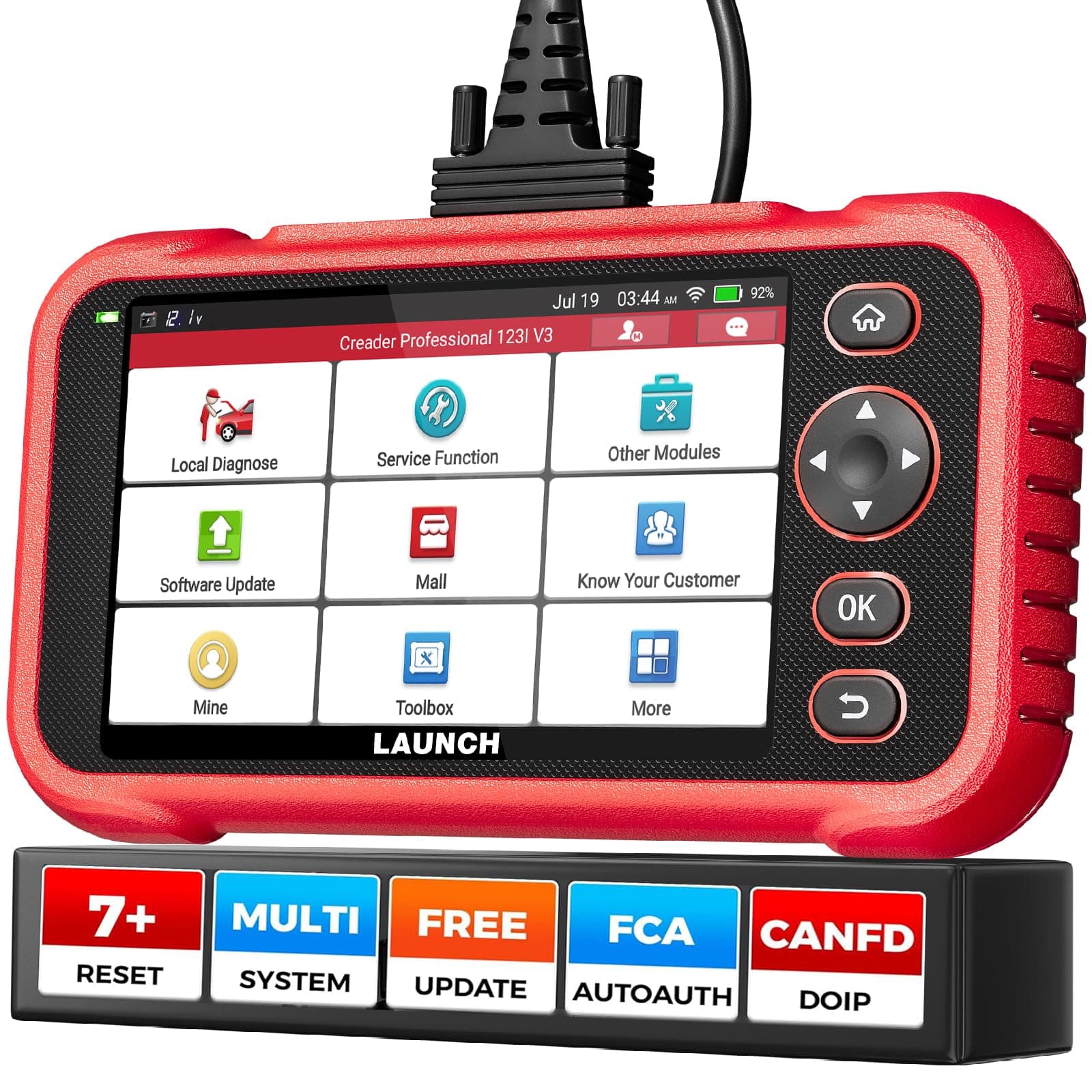 OBD2 Scanner CRP123E V3.0 Car Diagnostic Tool Engine ABS SRS Transmission OBD Scanner with 7 Reset Service Oil/EPB/SAS/BMS/Throttle/Battery Reset,DPF Regeneration Tool, ABS Bleed,Free Update