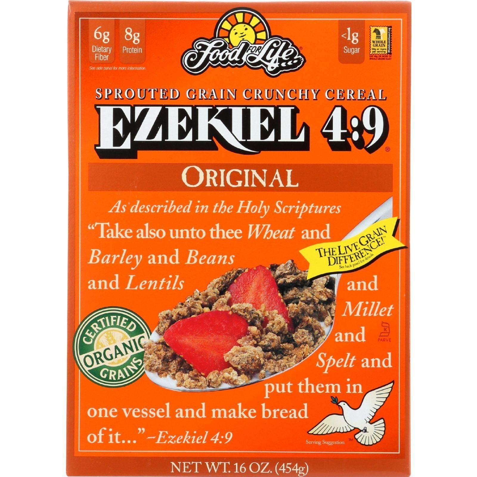 Ezekiel 4:9, Sprouted Whole Grain Cereal, Original, 16 oz (454 g) by Food For Life