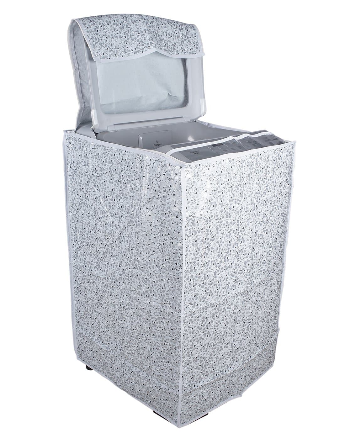 Classic® Top Load Washing Machine Cover Suitable For LG 6 Kg, 6.2 Kg, 6.5 Kg, 7 Kg (56cmsX56cmsX85cms, White & Grey)