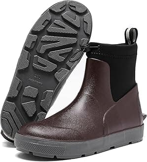 Men's Deck Boots,Ankle Rubber Rain boots Waterproof Anti-Slip Waterproof Shoes, Fishing Boating Boots Water Work Shoes for Men