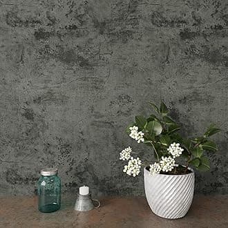 VaryPaper Large Size 32''x354'' Industrial Concrete Peel and Stick Wallpaper Modern Dark Grey Concrete Look Contact Paper Self Adhesive Cement Wall Mural for Bedroom Bathroom Kitchen Countertops Table