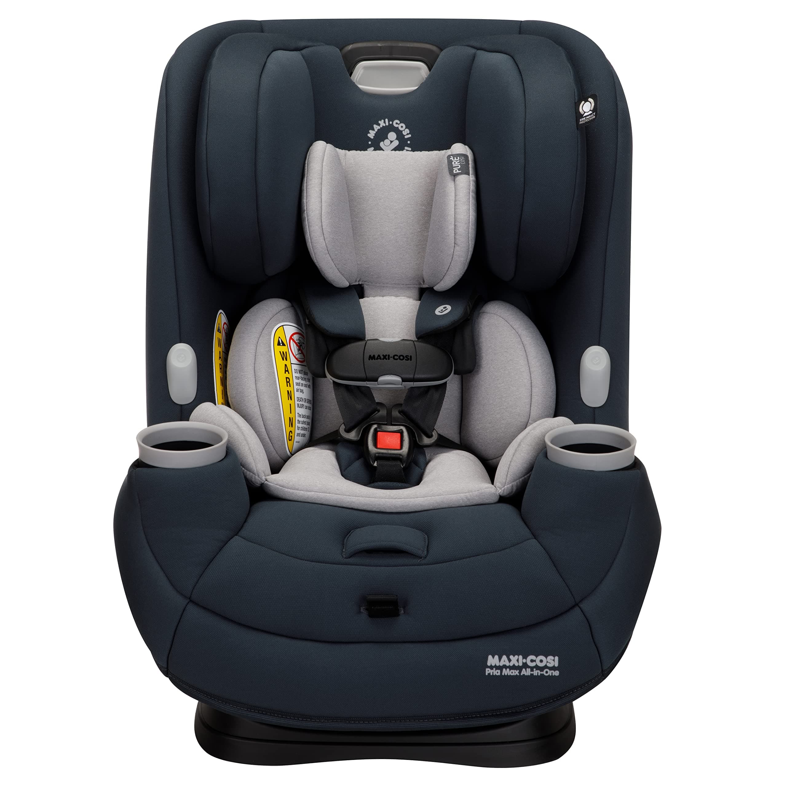 Maxi-Cosi Pria Max All-in-One Convertible Car Seat, Rear Facing Car Seat (4-40 lbs), Forward Facing Car Seat (22-65 lbs), High Back Booster Seat (40-100 lbs), Pure COSI, Essential Graphite